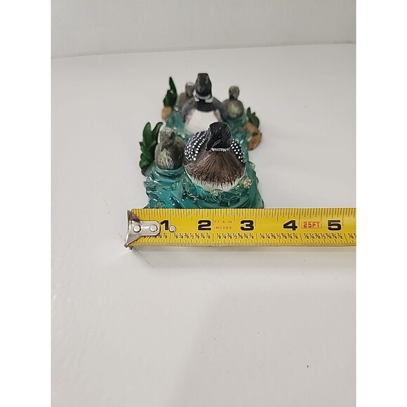 Vintage Loons With Babys On Water  Figurine Ceramic RARE 9.25\